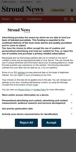 Anteprima del sito Stroud News And Journal, media di Regno Unito per articoli sponsorizzati