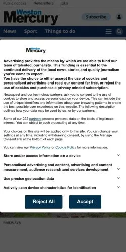 Anteprima del sito Weston Mercury, media di Regno Unito per articoli sponsorizzati