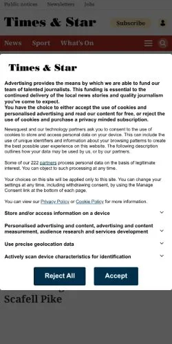 Anteprima del sito Times & Star, media di Regno Unito per articoli sponsorizzati