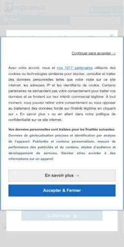 Anteprima del sito ITespresso, media di Francia per articoli sponsorizzati