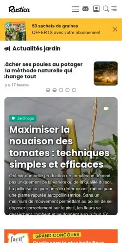 Vorschau der Website Rustica, Medium aus Frankreich für gesponserte Artikel