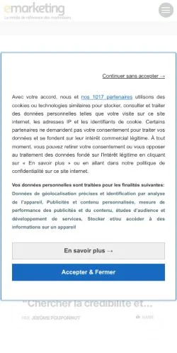 Anteprima del sito E-Marketing, media di Francia per articoli sponsorizzati