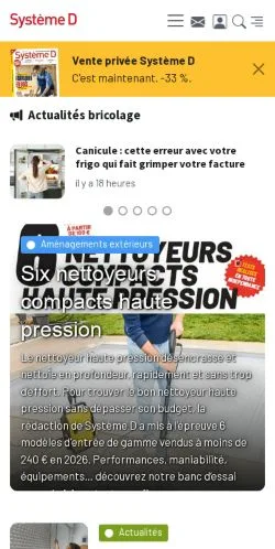 Aperçu du site Système D, média de France pour articles sponsorisés