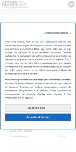 スポンサード記事向けのフランスメディア、ActionCoのサイトプレビュー