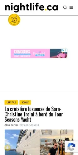 Anteprima del sito Nightlife, media di Canada per articoli sponsorizzati