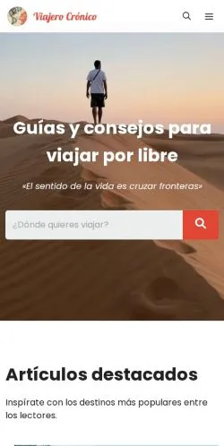 Anteprima del sito Viajero Crónico, media di Spagna per articoli sponsorizzati