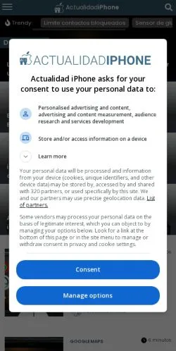 스폰서 기사용 스페인 매체 Actualidad iPhone 사이트 미리보기