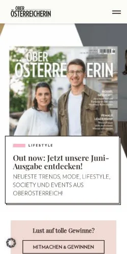 Podgląd witryny Die Oberösterreicherin, medium z kraju Austria do artykułów sponsorowanych