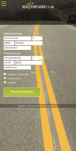 Anteprima del sito Routenplaner 24, media di Germania per articoli sponsorizzati