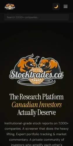 Anteprima del sito Stocktrades Canada, media di Canada per articoli sponsorizzati