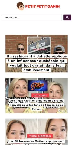 Anteprima del sito Petit Petit Gamin, media di Canada per articoli sponsorizzati