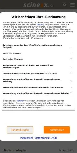 Anteprima del sito Scinexx, media di Germania per articoli sponsorizzati