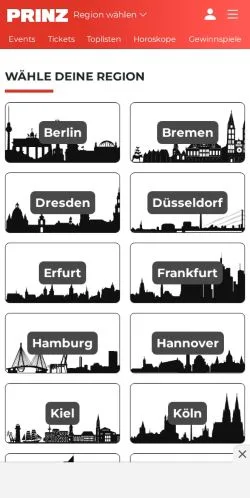 Preview of the PRINZ Magazin website, a media outlet in Germany for sponsored articles