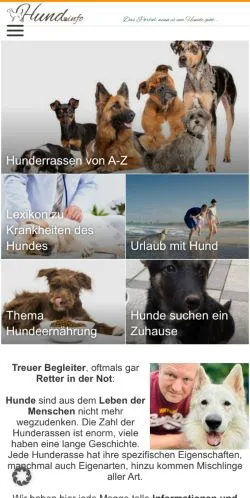Podgląd witryny Hunde Portal, medium z kraju Niemcy do artykułów sponsorowanych