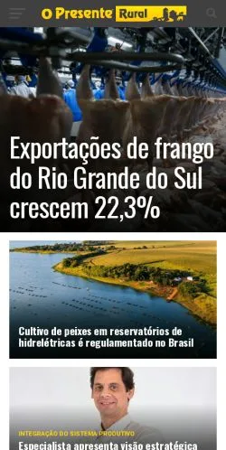 스폰서 기사용 브라질 매체 O Presente Rural 사이트 미리보기