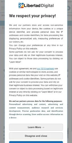 Anteprima del sito Libertad Digital, media di Spagna per articoli sponsorizzati