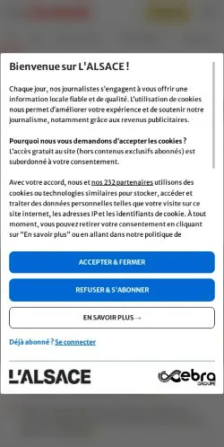 Vista previa del sitio L'Alsace, medio de Francia para artículos patrocinados