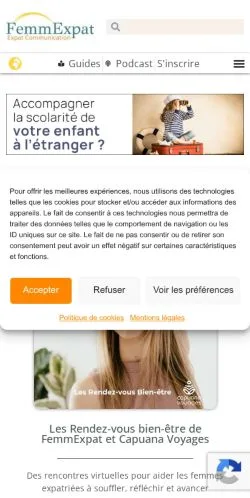 Anteprima del sito FemmExpat, media di Francia per articoli sponsorizzati