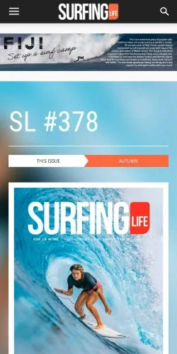 Podgląd witryny Surfing Life, medium z kraju Australia do artykułów sponsorowanych