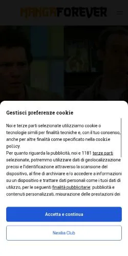 Anteprima del sito MangaForever, media di Italia per articoli sponsorizzati