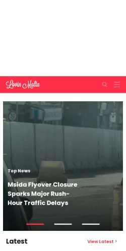 スポンサード記事向けのイギリスメディア、Lovin Maltaのサイトプレビュー