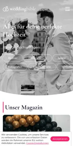 Podgląd witryny Weddingbible, medium z kraju Niemcy do artykułów sponsorowanych