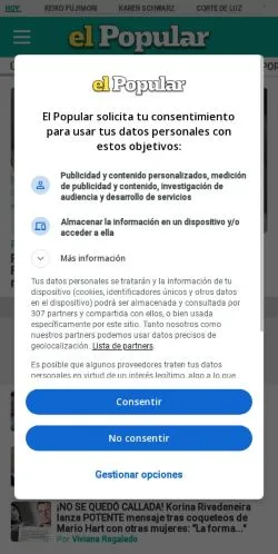 Anteprima del sito El Popular, media di Spagna per articoli sponsorizzati