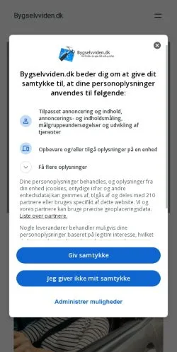 Anteprima del sito Bygselvviden, media di Danimarca per articoli sponsorizzati