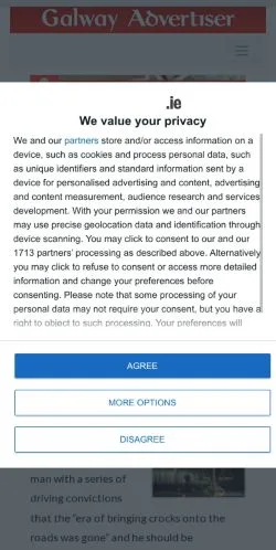 Anteprima del sito Advertiser, media di Irlanda per articoli sponsorizzati