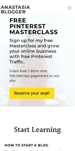Anteprima del sito Anastasia Blogger, media di Stati Uniti per articoli sponsorizzati