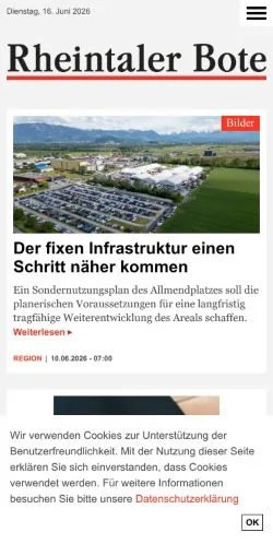 Anteprima del sito Rheintaler Bote, media di Svizzera per articoli sponsorizzati