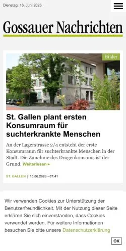 Anteprima del sito Gossauer Nachrichten, media di Svizzera per articoli sponsorizzati