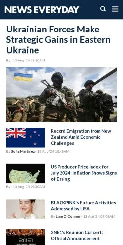 Anteprima del sito News Every Day, media di Stati Uniti per articoli sponsorizzati