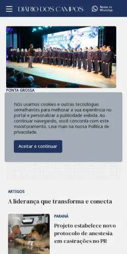 Voorbeeld van de site Diário dos Campos, medium uit Brazilië voor gesponsorde artikelen