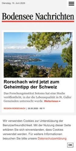 Anteprima del sito Bodensee Nachrichten, media di Svizzera per articoli sponsorizzati