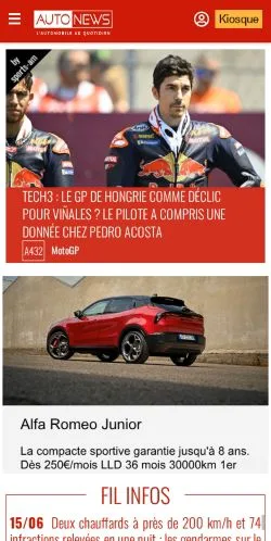 Anteprima del sito Autonews, media di Francia per articoli sponsorizzati