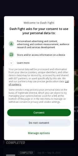 Forhåndsvisning av nettstedet DashFight, medium fra USA for sponsede artikler