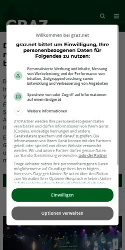 Voorbeeld van de site Graz, medium uit Duitsland voor gesponsorde artikelen