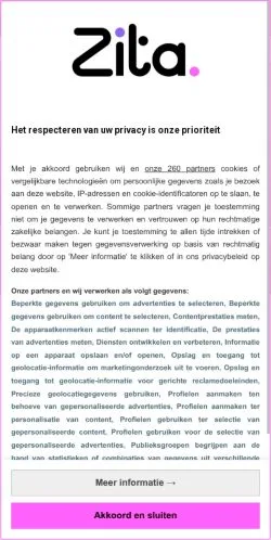 Anteprima del sito Zita, media di Belgio per articoli sponsorizzati