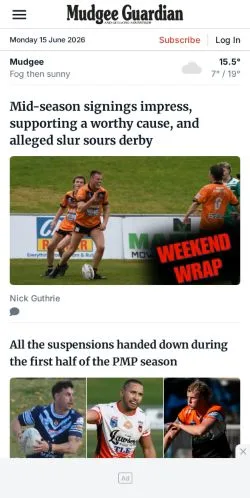 Podgląd witryny Mudgee Guardian, medium z kraju Australia do artykułów sponsorowanych