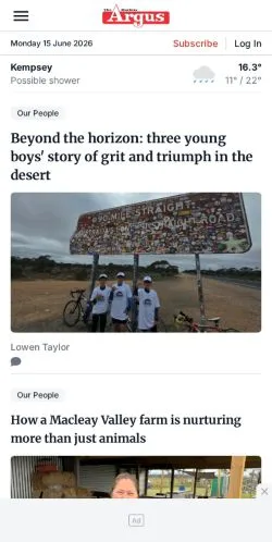 Anteprima del sito The Macleay Argus, media di Australia per articoli sponsorizzati