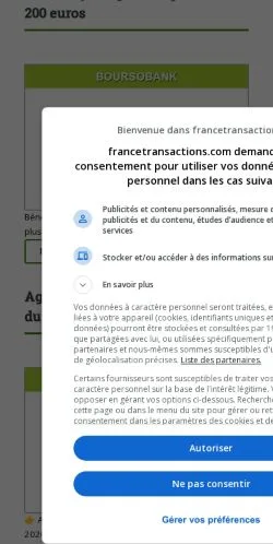 Anteprima del sito FranceTransactions, media di Francia per articoli sponsorizzati