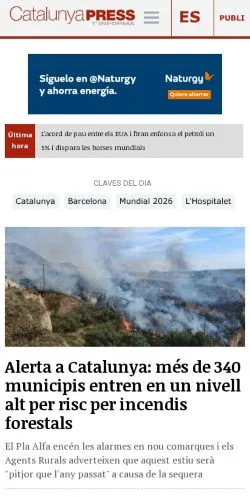스폰서 기사용 미국 매체 CatalunyaPress 사이트 미리보기