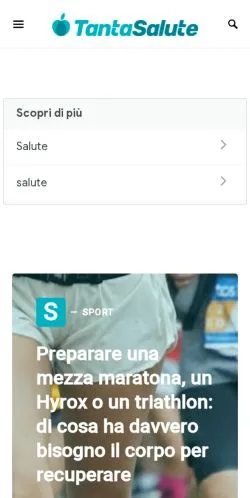 Anteprima del sito Tanta Salute, media di Italia per articoli sponsorizzati