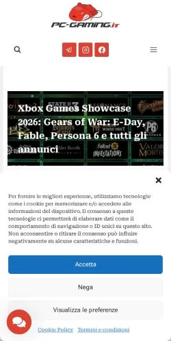 Vista previa del sitio PC-Gaming, medio de Italia para artículos patrocinados