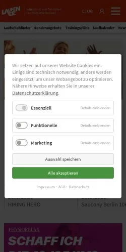 Voorbeeld van de site Laufen, medium uit Duitsland voor gesponsorde artikelen