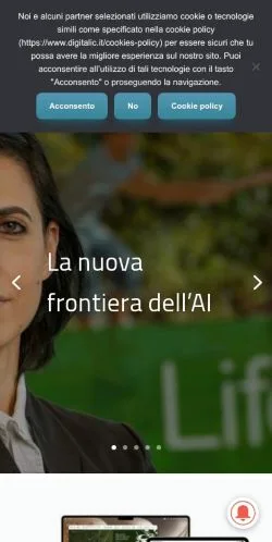 Pré-visualização do site Digitalic, meio de Itália para artigos patrocinados