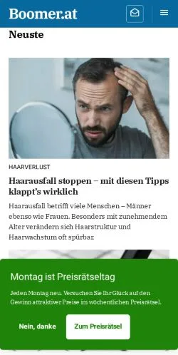 Anteprima del sito Boomer, media di Austria per articoli sponsorizzati
