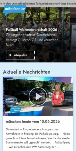 Anteprima del sito München.TV, media di Germania per articoli sponsorizzati