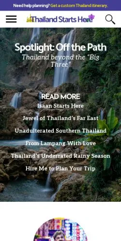 스폰서 기사용 미국 매체 Thailand Starts Here 사이트 미리보기